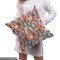 Ambesonne Dog Fabric by The Yard, Hipster Bulldog Schnauzer Pug Breeds Glasses Hats Scarf Pattern Colorful Cartoon, Decorative Fabric for Upholstery and Home Accents, 10 Yards, Teal Brown